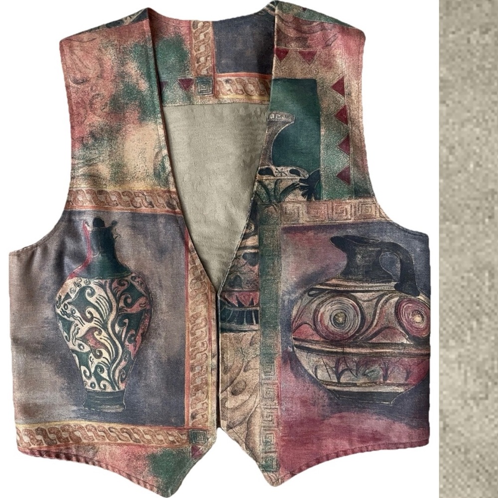 Unique VINTAGE 80’s Southwestern Vibes WEARABLE Art VEST O/S